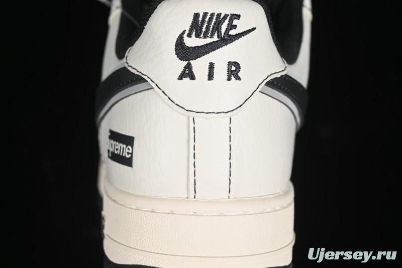 Nike Air Force 1 '07 Low Supreme Collaboration - Beige Grey Pigskin Low-Top Casual Sneakers - XZ6188-018