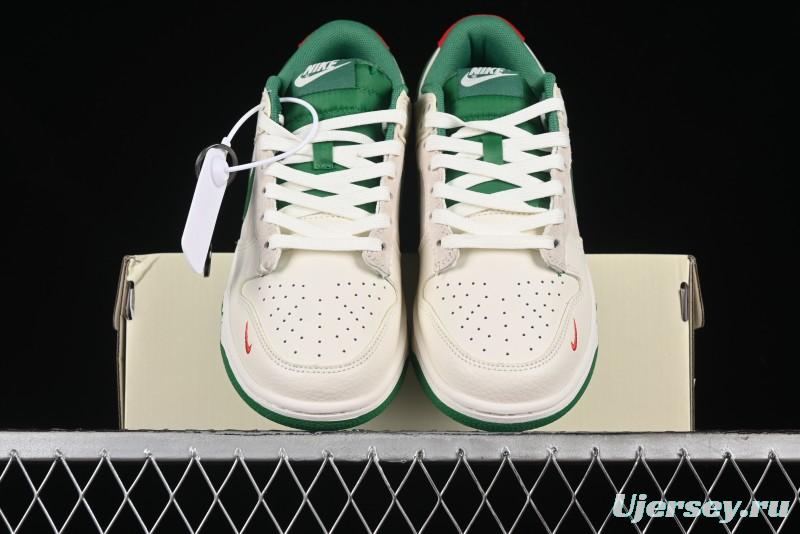 Nike SB Dunk Low Gucci Collaboration - Custom Patchwork Green Swoosh Anniversary Edition Low-Top Casual Skate Shoes - KK1688-053