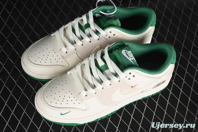 Nike SB Dunk Low Gucci Collaboration - Custom White Swoosh Leather Patch Anniversary Edition Low-Top Casual Skate Shoes - KK1688-052