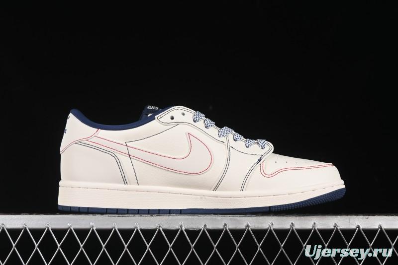 Nike Travis Scott x Fragment Design x Air Jordan 1 Low OG SP AJ1 Low-top Casual Sneakers - XY2688-115