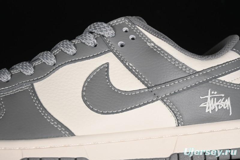 Nike SB Dunk Low Stussy Collaboration - Midnight Grey Anniversary Custom Low-Top Casual Skate Shoes - BB9898-007
