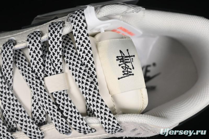 Nike SB Dunk Low Stussy Collaboration - Grey Black Checkerboard Gum Sole Anniversary Custom Low-Top Casual Skate Shoes - CF3688-031