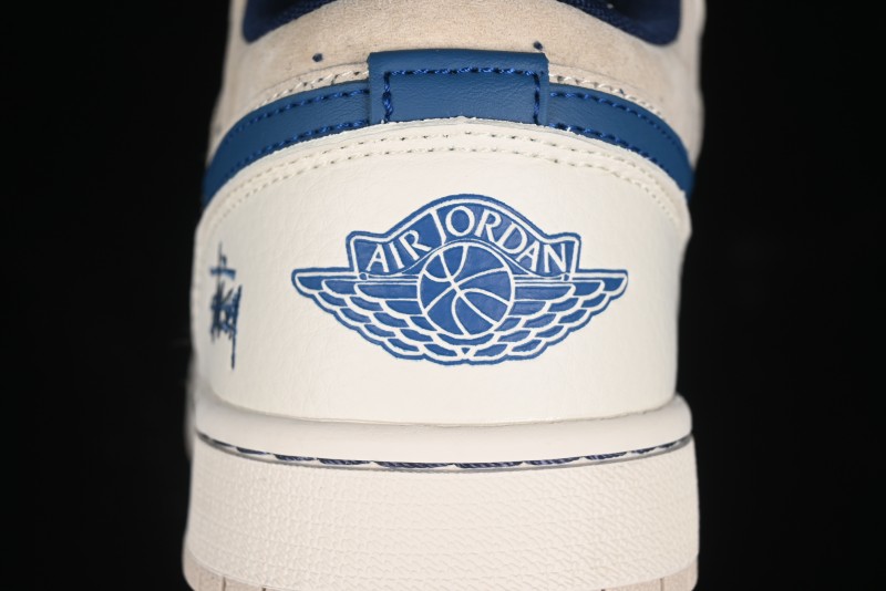 Nike Air Jordan 1 Low Stussy Collaboration - Light Beige Retro Basketball Shoes - SJ9950-027