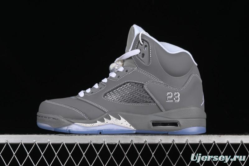 Nike Air Jordan 5 Retro Basketball Shoes with Grey Wolf Colorway - 136027-005