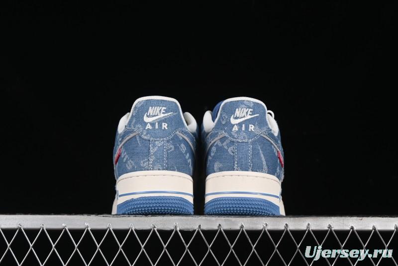 Nike Air Force 1 '07 Low Levi's Denim Collaboration - Light Blue Denim Low-Top Casual Sneakers - SJ6698-003