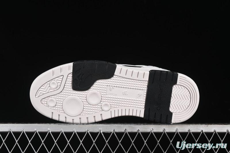 Off-White Out Of Office Low-Top Fashion Sneakers in White Black - AJD4