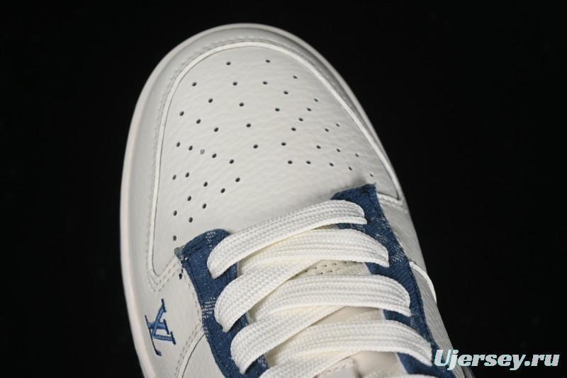 Nike SB Dunk Low LV Collaboration - Light Blue Denim Hook Anniversary High-End Custom Low-Top Casual Skate Shoes - JH8310-955