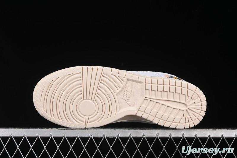 Nike SB Dunk Low Gucci Collaboration - Ink Splatter White Swoosh Anniversary Custom Low-Top Casual Sneakers - FC2025-305