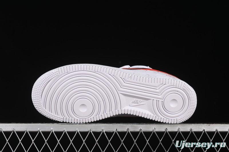 Supreme x Nike Air Force 1 '07 Low Casual Sneakers with Broken Swoosh and Anime-Inspired Spray Paint Design - CU9225-101