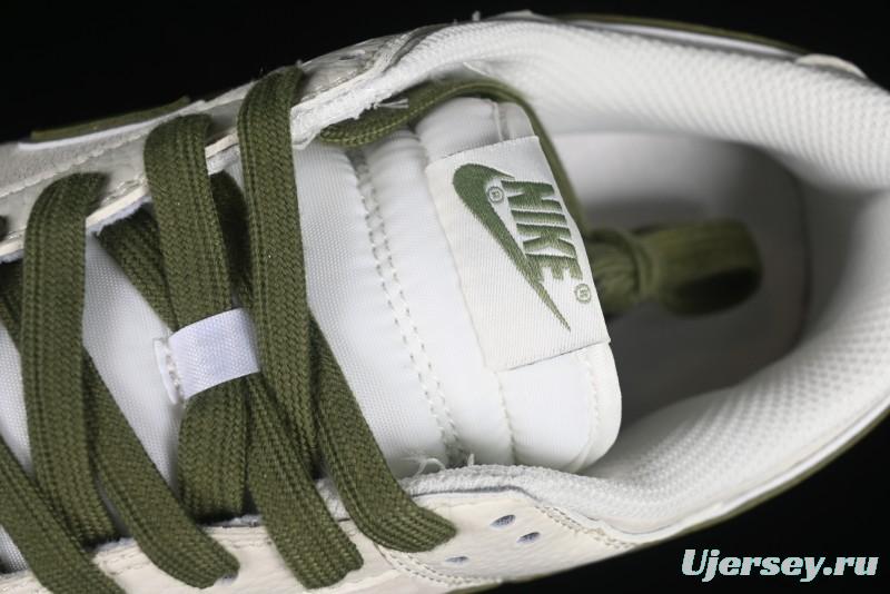 Nike SB Dunk Low Supreme Collaboration - Double Swoosh Beige Dark Green Anniversary High-End Custom Low-Top Casual Skate Shoes - XX2025-689