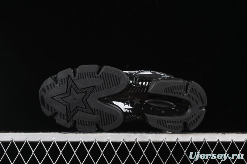 Dior Chrono Round Toe Lace-Up Lifestyle Casual Running Sneakers - 6865 WHITE BLACK