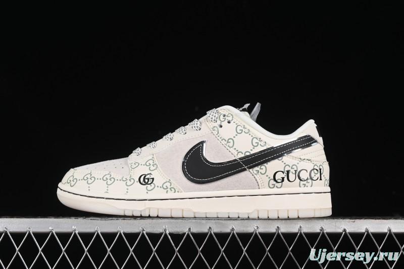 Nike SB Dunk Low Gucci Collaboration - Crystal Green Pattern Anniversary High-End Custom Low-Top Casual Sneakers - XY1688-104