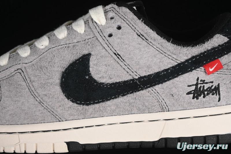Nike SB Dunk Low Stussy Series - Battle Grey Black Hook Anniversary High-End Custom Low-Top Casual Skate Shoes - MM1089-027