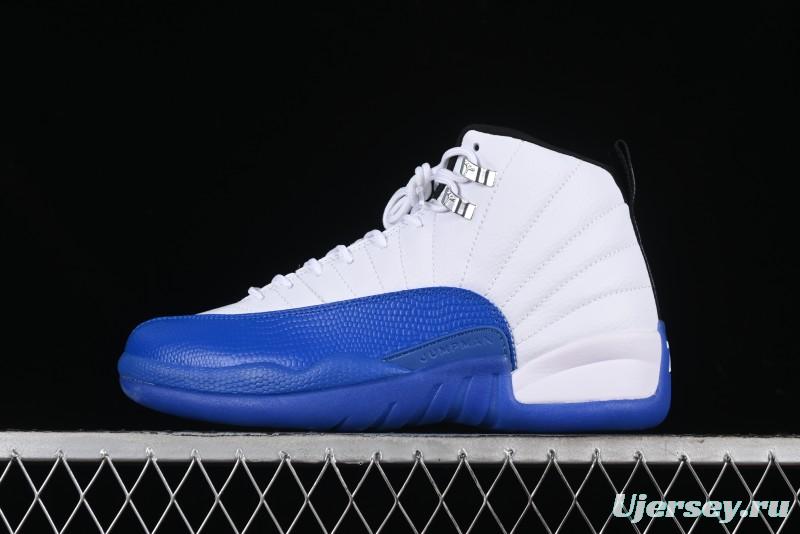 Nike Air Jordan 12 Retro Basketball Shoes in White and Blue - CT8013-140