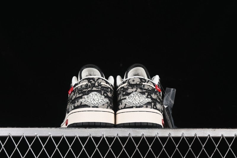 Nike Air Jordan 1 Low AJ1 Dior Collaboration - White Black Red Label Retro Basketball Shoes - SJ9950-036