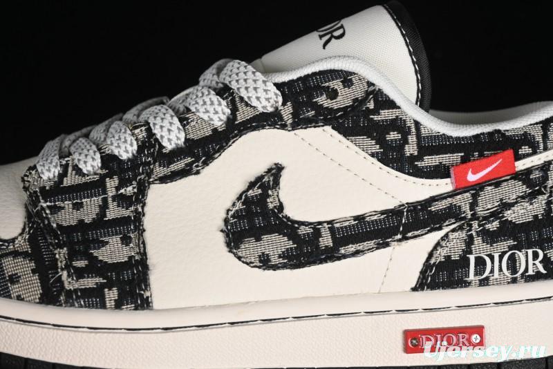 Nike Air Jordan 1 Low AJ1 Dior Collaboration - White Black Red Label Retro Basketball Shoes - SJ9950-036