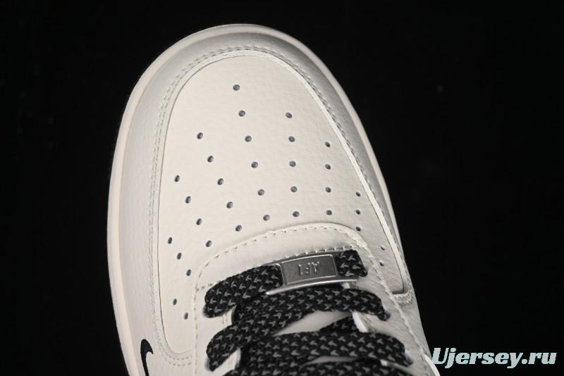 Nike Air Force 1 '07 Low Stussy Collaboration - White Black Low-Top Casual Sneakers - XZ3328-001