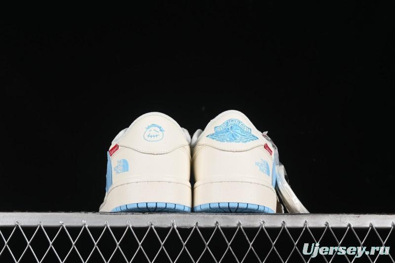 Nike Travis Scott x Fragment Design x Air Jordan 1 Low OG SP AJ1 Supreme North Face Collaboration - DIY1688-002