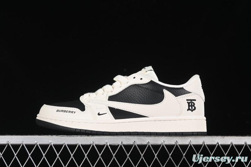 Nike Travis Scott x Fragment Design x Air Jordan 1 Low OG SP AJ1 Burberry Collaboration - BB6588-316