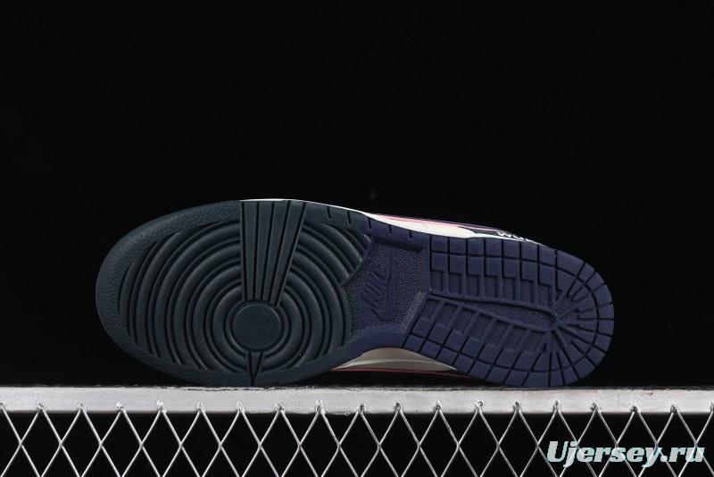 Nike SB Dunk Low Wukong Series - Beige with Navy Swoosh Anniversary Customized Low-Top Casual Skate Shoes - DJ2024-035
