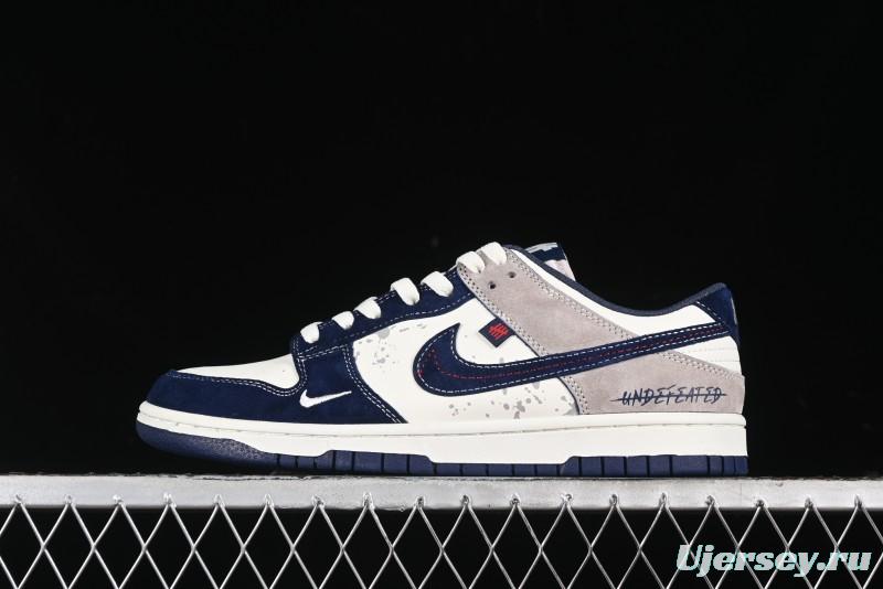 Nike SB Dunk Low UN Collaboration - Splatter Navy Swoosh Anniversary Custom Low-Top Casual Skate Shoes - DJ2024-041