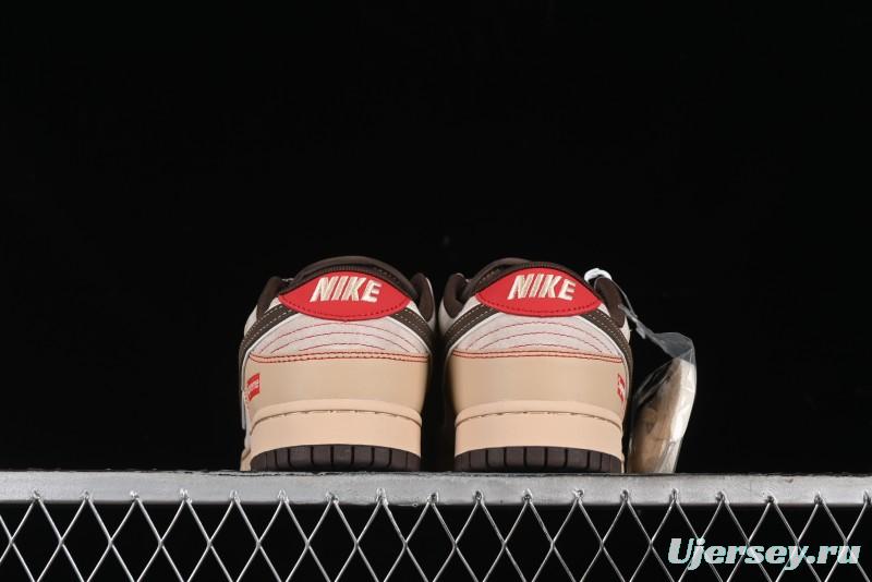 Nike SB Dunk Low SUP Collaboration - Distressed Black Swoosh Anniversary Custom Low-Top Skate Shoes - MM1089-021