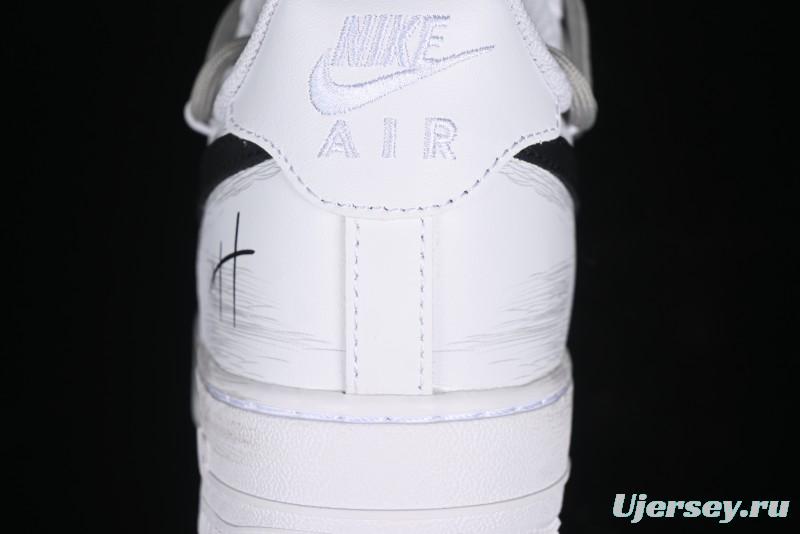 Nike Air Force 1 '07 Low Retro Street Spray Paint Anime Theme Maillard Style Casual Sneakers with Strap - ZH0316-039