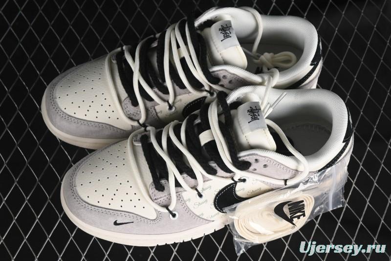 Nike SB Dunk Low Stussy Bandana Black Swoosh Anniversary Custom Low-Top Casual Skate Shoes - SJ2068-306