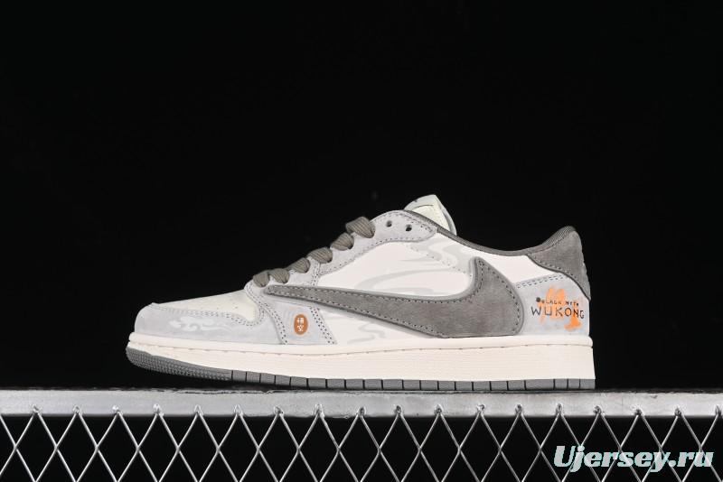 Nike Travis Scott x Fragment Design x Air Jordan 1 Low OG SP AJ1 Low-top Casual Sneakers - DM6688-610