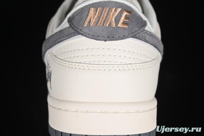 Nike SB Dunk Low Stussy Collaboration - Off White Grey Pig Anniversary Custom Low-Top Casual Skate Shoes - XX2025-888