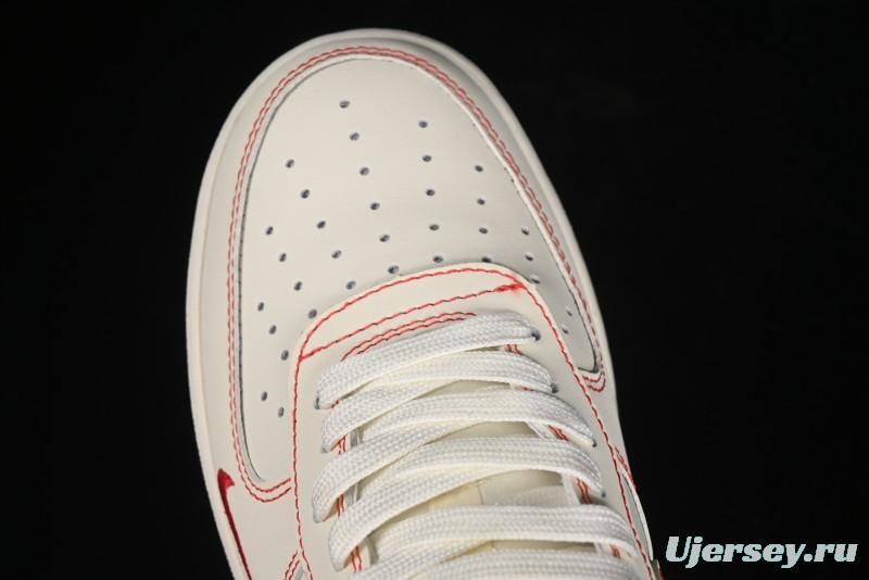 Nike Air Force 1 '07 Low Comme des Garcons Collaboration - Off-White Red Line Low-Top Casual Sneakers - KK3333-001
