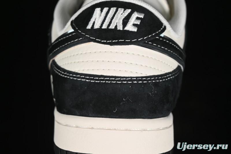 Nike SB Dunk Low Carhartt Collaboration - Off White Black Swoosh Anniversary Custom Low-Top Casual Skate Shoes - SJ1089-005