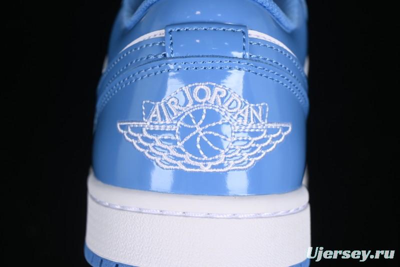 Nike Air Jordan 1 Low AJ1 Patent Leather Blue Casual Sneakers - FZ2138-114