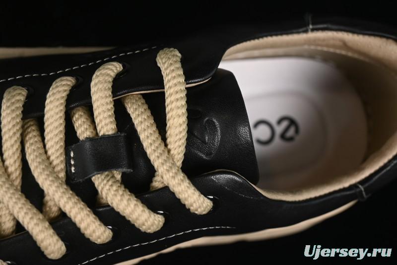 Ecco Street Light Series Autumn Height-Increasing Round-Toe Versatile Casual White Sneakers - 63311901001