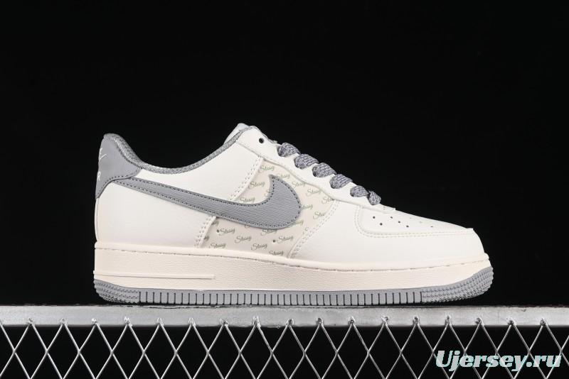 Nike Air Force 1 '07 Low Stussy Collaboration - Brushed Grey Low-Top Casual Sneakers - XZ3328-005