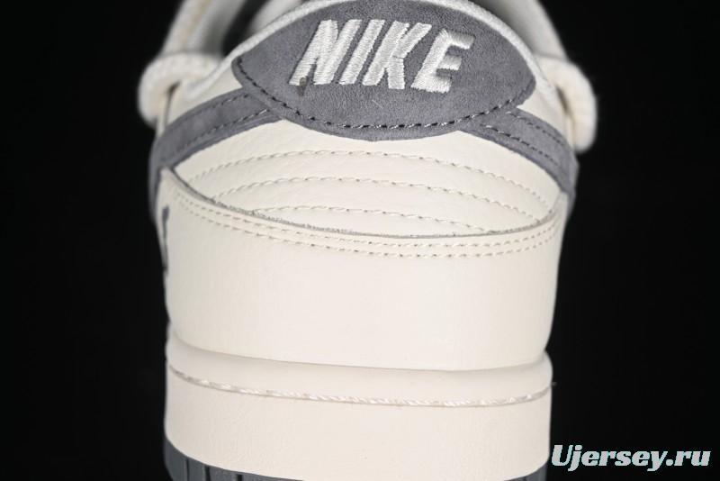 Nike SB Dunk Low Violent Bear Series - Lace-Up Beige with Grey Check - Anniversary Custom Edition Low-Top Casual Skate Shoes - SJ2068-289
