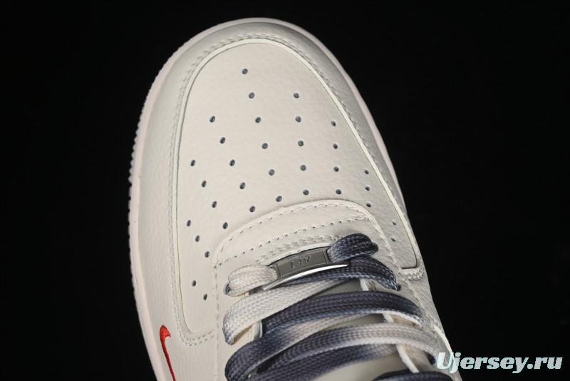 Nike Air Force 1 '07 Low Stussy Collaboration - White Grey Two-Tone Low-Top Casual Sneakers - XZ6188-015
