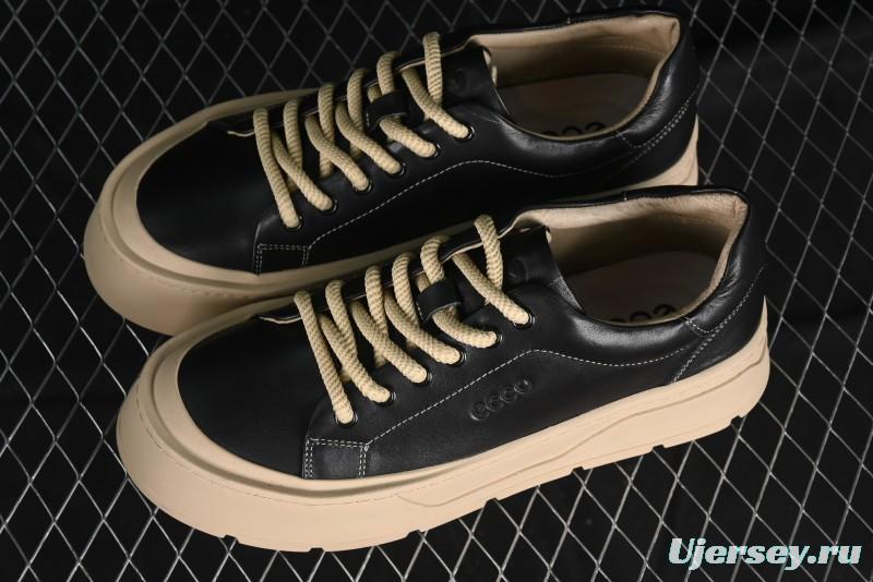 Ecco Street Light Series Autumn Height-Increasing Round-Toe Versatile Casual White Sneakers - 63311901001