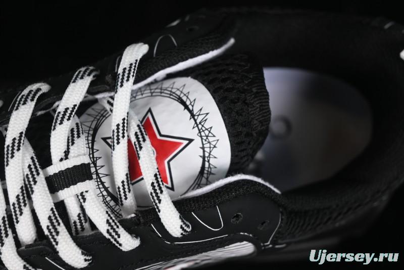 Dior Chrono Round Toe Lace-Up Lifestyle Casual Running Sneakers - 6865 WHITE BLACK