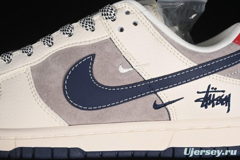 Nike SB Dunk Low Stussy Anniversary High-End Custom Sneakers with Blue Swoosh - SJ1089-003