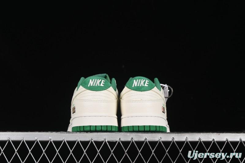 Nike SB Dunk Low Gucci Collaboration - Custom White Swoosh Leather Patch Anniversary Edition Low-Top Casual Skate Shoes - KK1688-052