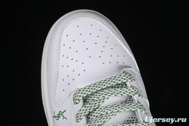 Nike SB Dunk Low YSL Series - White Green Brown Swoosh Anniversary High-End Custom Low-Top Casual Sneakers - GF2409-169