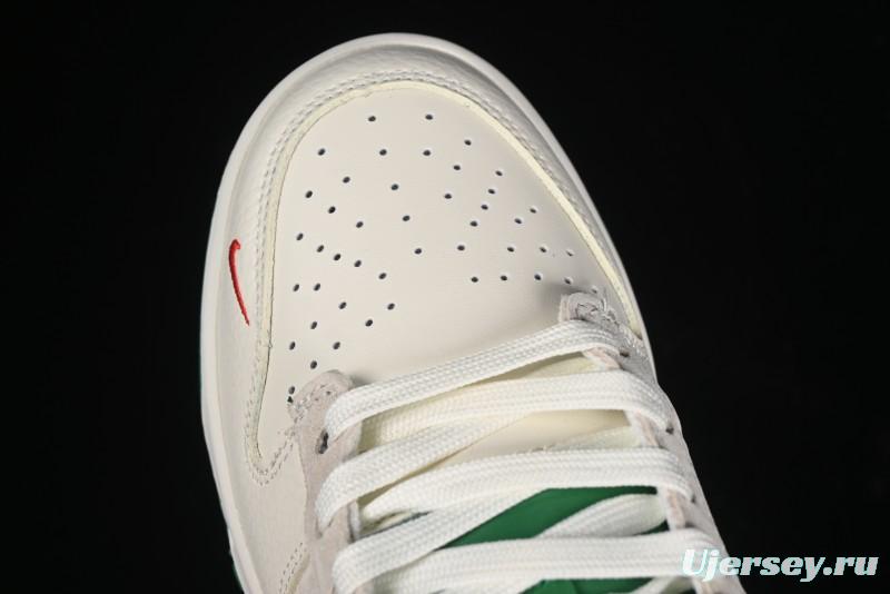 Nike SB Dunk Low Gucci Collaboration - Custom Patchwork Green Swoosh Anniversary Edition Low-Top Casual Skate Shoes - KK1688-053