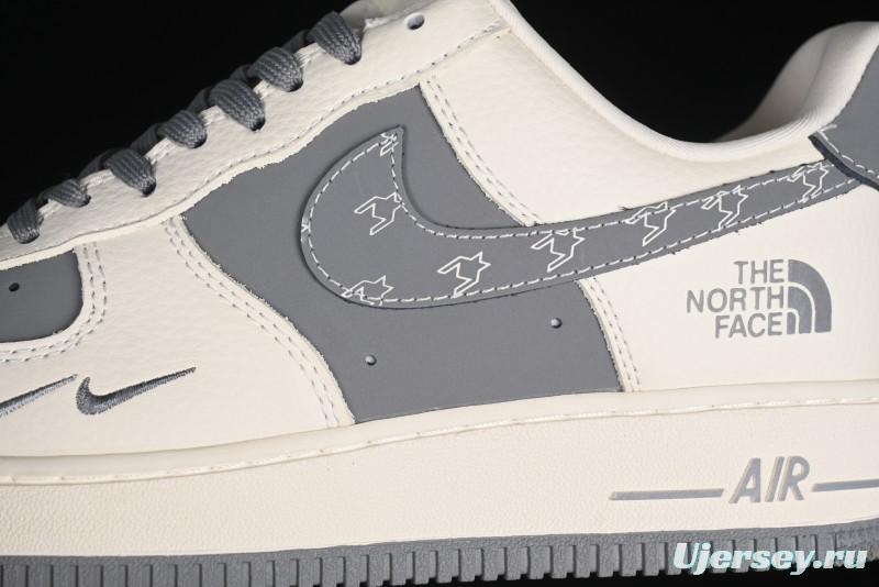Nike Air Force 1 '07 Low The North Face Bear Collaboration - Beige Grey Swoosh Low-Top Casual Sneakers - KK1988-011
