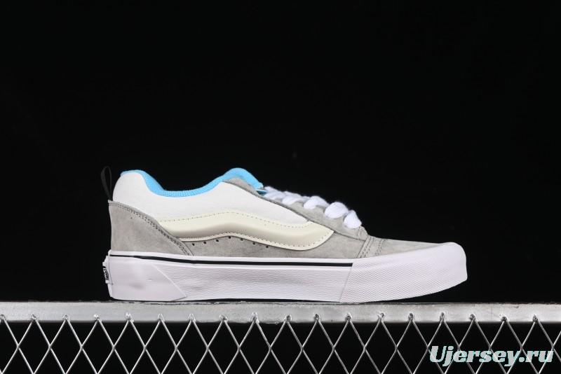 Vans Knu Skool Low-Top Retro Casual Vulcanized Slip-On Shoes in Grey Blue - VN000D6CCCZ