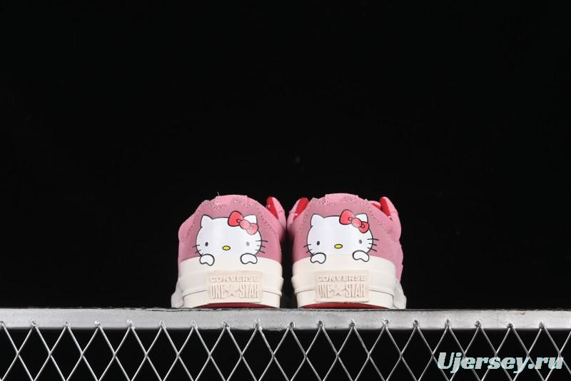 Converse One Star Hello Kitty Collaboration Low Top Casual Sneakers with Embroidered Bow - 362941C
