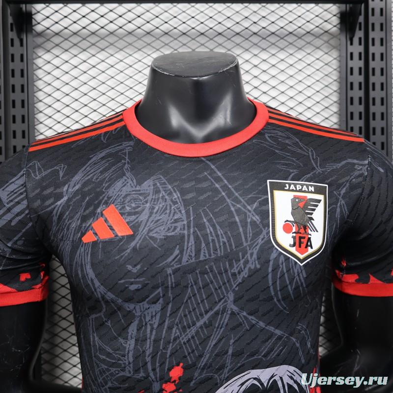 Player Version 2025 Japan National Team Black with Anime Character Design Jersey