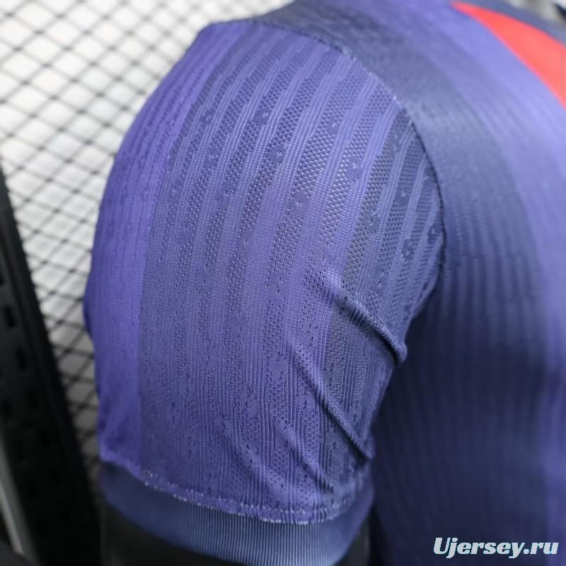 Player Version 25/26 Barcelona Blue and Red Striped with Spotify Sponsor Jersey