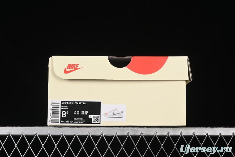 Nike SB Dunk Low Stussy Collaboration Patch Grey White Dark Grey Swoosh Anniversary Custom Low-Top Casual Skate Shoes - MM1089-024