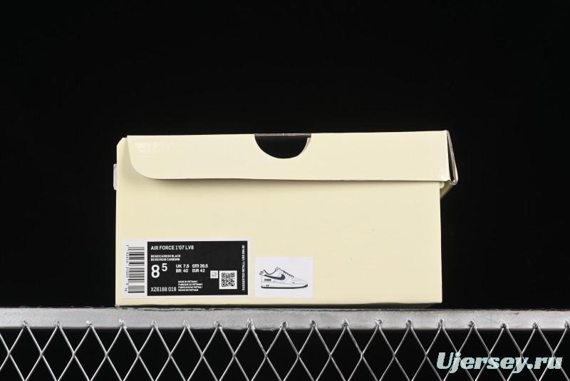 Nike Air Force 1 '07 Low Supreme Collaboration - Beige Grey Pigskin Low-Top Casual Sneakers - XZ6188-018